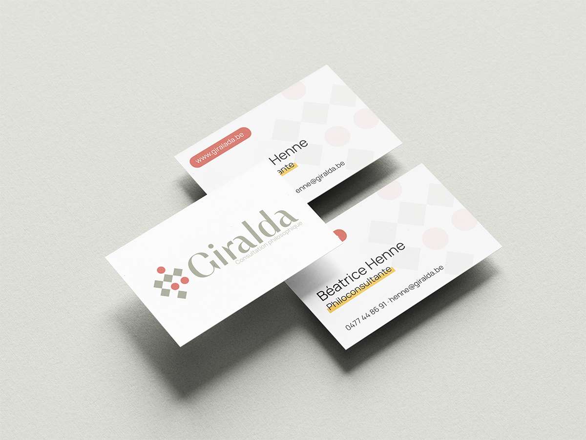 carte de visite sur fond gris