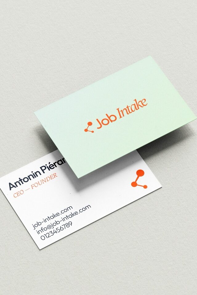 cartes de visite sur fond blanc